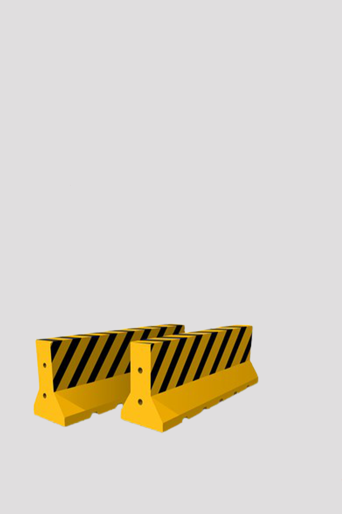 Concrete jersey barrier yellow with black