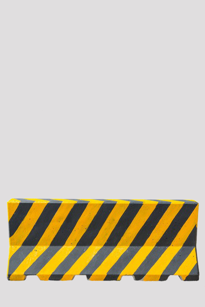 Concrete jersey barrier yellow with black size 1 X 1.5